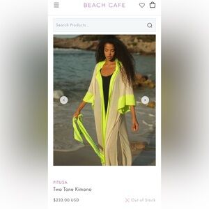 New! The “Beach Cafe” Ultra Lux Two Tone Beach Kimono Kaftan Cover Up Robe
